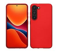 kwmobile Funda para Samsung Galaxy S23 Carcasa - Case TPU y Silicona Ultrafino - Antigolpes con Bordes elevados - Apto Carga inalámbrica - Rojo Oscuro Metalizado