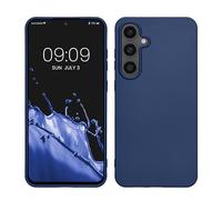 kwmobile Funda para Samsung Galaxy S24 FE Carcasa - Case TPU y Silicona Ultrafino - Antigolpes con Bordes elevados - Apto Carga inalámbrica - Azul Metalizado