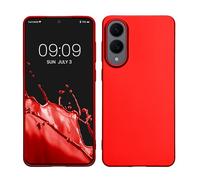 kwmobile Funda para Samsung Galaxy S25 Edge Carcasa - Case TPU y Silicona Ultrafino - Antigolpes con Bordes elevados - Apto Carga inalámbrica - Rojo Oscuro Metalizado
