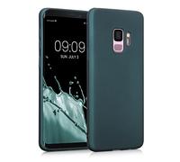 kwmobile Funda para Samsung Galaxy S9 Carcasa - Case TPU y Silicona Ultrafino - Antigolpes con Bordes elevados - Apto Carga inalámbrica - petróleo Metalizado