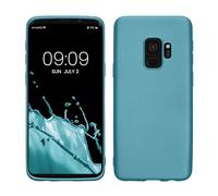 kwmobile Funda para Samsung Galaxy S9 Carcasa - Case TPU y Silicona Ultrafino - Antigolpes con Bordes elevados - Apto Carga inalámbrica - Azul metálico