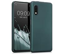 kwmobile Funda para Samsung Galaxy Xcover Pro Carcasa - Case TPU y Silicona Ultrafino - Antigolpes con Bordes elevados - Apto Carga inalámbrica - petróleo Metalizado