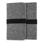 kwmobile Funda para Tablet L - 6,5" - Carcasa de Fieltro para móvil con Banda y Bolsillos en Gris