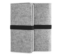 kwmobile Funda para Tablet XL - 6,7/6,8" - Carcasa de Fieltro para móvil con Banda y Bolsillos en Gris Claro/Negro