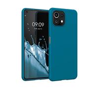 kwmobile Funda para Xiaomi 11 Lite (5G) NE/Mi 11 Lite (5G) Carcasa - Ultrafina de TPU y Silicona con Bordes elevados anticaídas - Azul océano