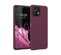 kwmobile Funda para Xiaomi 11 Lite (5G) NE/Mi 11 Lite (5G) Carcasa - Ultrafina de TPU y Silicona con Bordes elevados anticaídas - Violeta Burdeos