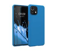 kwmobile Funda para Xiaomi 11 Lite (5G) NE/Mi 11 Lite (5G) Carcasa - Ultrafina de TPU y Silicona con Bordes elevados anticaídas - Azul Arrecife