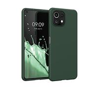 kwmobile Funda para Xiaomi 11 Lite (5G) NE/Mi 11 Lite (5G) Carcasa - Ultrafina de TPU y Silicona con Bordes elevados anticaídas - Verde Musgo