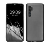 kwmobile Funda para Xiaomi Mi Note 10 Lite Carcasa - Case TPU y Silicona Ultrafino - Antigolpes con Bordes elevados - Apto Carga inalámbrica - Gris Metalizado