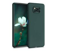 kwmobile Funda para Xiaomi Poco X3 NFC/Poco X3 Pro Carcasa - Ultrafina de TPU y Silicona con Bordes elevados anticaídas - Verde Musgo