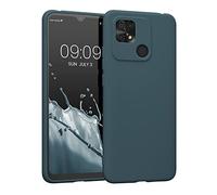 kwmobile Funda para Xiaomi Redmi 10C Carcasa - Ultrafina de TPU y Silicona con Bordes elevados anticaídas - Pizarra Oscura