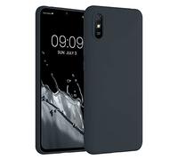 kwmobile Funda para Xiaomi Redmi 9A / 9AT Carcasa - Ultrafina de TPU y Silicona con Bordes elevados anticaídas - Azul turquí
