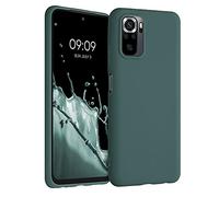 kwmobile Funda para Xiaomi Redmi Note 10 / Note 10S Carcasa - Ultrafina de TPU y Silicona con Bordes elevados anticaídas - Azul Verdoso