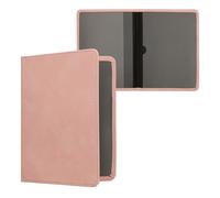 kwmobile Funda permiso de circulación coche - De piel nobuck de imitación - Para documentos 10.5 x 14.8 CM doblados - beige rosa claro