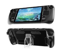 kwmobile Funda protectora con soporte para Valve Steam Deck - Carcasa antigolpes para consola portátil - Accesorio gaming transparente