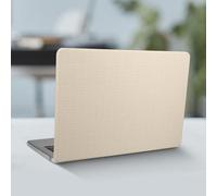 kwmobile Funda Rígida Compatible con Apple Macbook Air A2681 M2 2022 / A3113 M3 2024 Funda - Protector Rígido de Tela Tejida de Cuero PU - Fácil Instalación - Blanco