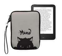 kwmobile Funda Universal para e-Book - Estuche de Neopreno con Cierre de Cremallera para e-Reader - Carcasa en Gris/Negro