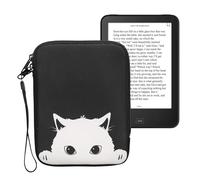 kwmobile Funda Universal para e-Book - Estuche de Neopreno con Cierre de Cremallera para e-Reader - Carcasa en Negro/Blanco