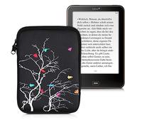 kwmobile Funda Universal para e-Book - Estuche de Neopreno con Cierre de Cremallera para e-Reader - Carcasa en Multicolor/Rosa Fucsia/Negro