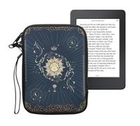 kwmobile Funda Universal para e-Book - Estuche de Neopreno con Cierre de Cremallera para e-Reader - Carcasa en Azul Oscuro/Amarillo/Negro