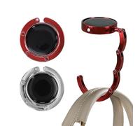 kwmobile Ganchos de Bolso para Mesa - 2X Colgador portátil con Gancho para Abrigos Bolsos Paraguas MAX 5,5 kg - Plata/Rojo