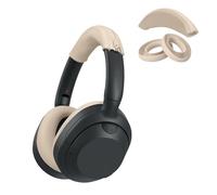kwmobile Juego de Fundas de Silicona para Auriculares de Diadema y Almohadillas compatibles con Sony ULT Wear/WH-ULT900N - Fundas - Beige