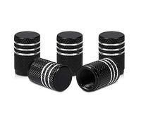 kwmobile Juego de Tapas Compatible con válvulas - Tapas de Metal para válvula de neumáticos de Coche y Bicicleta en Negro/Plata