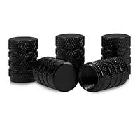 kwmobile Juego de Tapas Compatible con válvulas - Tapas de Metal para válvula de neumáticos de Coche y Bicicleta en Negro