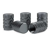 kwmobile Juego de Tapas Compatible con válvulas - Tapas de Metal para válvula de neumáticos de Coche y Bicicleta en Antracita