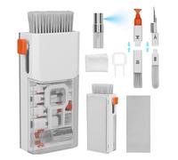 kwmobile Kit Limpieza PC 8en1 - Kit Limpieza Movil Auriculares Limpiador Teclado Ordenador Cámara - Set Completo Tamaño Compacto - Blanco