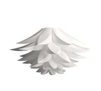 kwmobile Lámpara de puzzle colgante DIY - Pantalla para lámpara de techo compatible con portalámparas E27 - Diseño de flor de loto - En blanco