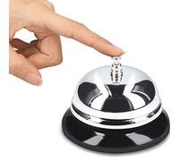 kwmobile Navaris Timbre de Mesa - Campana para mostrador - Timbre para Hotel Cocina Restaurante Tienda Colegio recepción clínica - Negro y Cromado