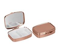 kwmobile Pastillero metálico 2en1 - Set de 2x estuche duro de acero inoxidable con 2 compartimentos para medicinas - oro rosa