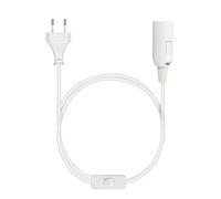 kwmobile Portalámpara E14 con interruptor - Cable de red con interruptor y enchufe - Adaptador de lámpara de 3.5M - Base para bombilla en blanco