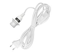 kwmobile Portalámpara E14 con interruptor - Cable de red con interruptor y enchufe - Adaptador de lámpara de 3.5 M - Base para bombilla en blanco