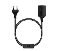 kwmobile Portalámpara E27 con interruptor - Cable de red con interruptor y enchufe - Adaptador de lámpara de 3.5M - Base para bombilla en negro