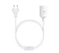kwmobile Portalámpara E27 con interruptor - Cable de red con interruptor y enchufe - Adaptador de lámpara de 3.5M - Base para bombilla en blanco