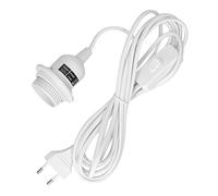 kwmobile portalámpara E27 de 3,5 m - cable de red con interruptor y casquillo - adaptador de lámpara con enchufe - base para bombilla en blanco