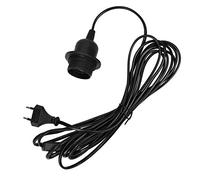 kwmobile Portalámparas E27 con cable - Casquillo para bombilla con enchufe y cable de 5 m - Base de lámpara con interruptor enchufe de la UE - Negro