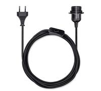 kwmobile Portalámparas E27 con interruptor - Casquillo con cable de 5 M - Portalámpara con enchufe - Base de lámpara con adaptador para bombilla