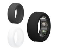 kwmobile Protector de Silicona Compatible con Oura Ring Gen 3 - M Size 11 12 13 Funda - Set 3X Protector de Silicona para Anillo Inteligente Smart Ring - Negro/Gris/Transparente