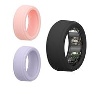 kwmobile Protector de Silicona Compatible con Oura Ring Gen 3 - S Size 6 7 8 9 10 Funda - Set 3X Protector de Silicona para Anillo Inteligente Smart Ring - Gris Oscuro/Lila/Rosa Palo