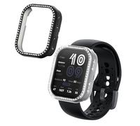 kwmobile Protector Reloj Inteligente Compatible con Amazfit Bip 6 Protector Pantalla Reloj - 2X Carcasa Antigolpes para Esfera Smartwatch - Transparente/Negro