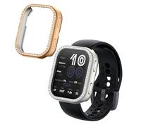 kwmobile Protector Reloj Inteligente Compatible con Amazfit Bip 6 Protector Pantalla Reloj - 2X Carcasa Antigolpes para Esfera Smartwatch - Plata/Oro Rosa