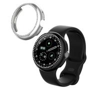 kwmobile Protector Reloj Inteligente Compatible con Google Pixel Watch 4 41mm Protector Pantalla Reloj - 2X Carcasa Antigolpes para Esfera Smartwatch - Negro/Plata