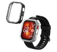 kwmobile Protector Reloj Inteligente Compatible con Huawei Watch Fit 4 Pro Protector Pantalla Reloj - 2X Carcasa Antigolpes para Esfera Smartwatch - Transparente/Negro