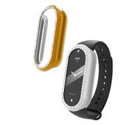kwmobile Protector Reloj Inteligente Compatible con Xiaomi Mi Band 10 / Smart Band 10 Protector Pantalla Reloj - 2X Carcasa Antigolpes para Esfera Smartwatch - Plata/Oro Rosa