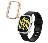 kwmobile Protector Reloj Inteligente Compatible con Xiaomi Redmi Watch 5 Lite Protector Pantalla Reloj - 2X Carcasa Antigolpes para Esfera Smartwatch - Plata/Oro Rosa