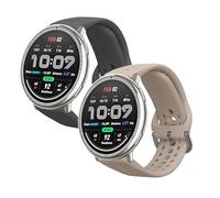 kwmobile Pulsera compatible con 20mm Amazfit Active 2/2 Square/Active Edge/Bip 3 / GTS 3 4 correa - 2x Correas de silicona flexible - Tamaño ajustable
