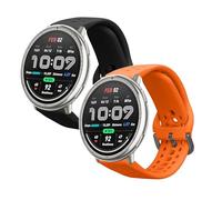kwmobile Pulsera compatible con 20mm Amazfit Active 2/2 Square/Active Edge/Bip 3 / GTS 3 4 correa - 2x Correas de silicona flexible - Tamaño ajustable